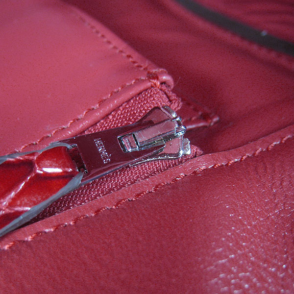 High Quality Fake Hermes Birkin 35CM Fish Veins Leather Bag Red 6089